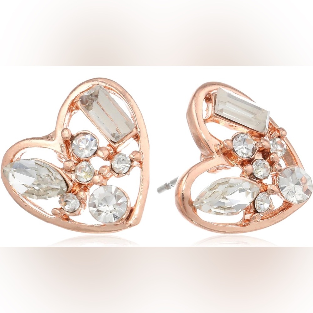 NWT Betsey Johnson "Iconic Baguette" Crystal Stud Earrings